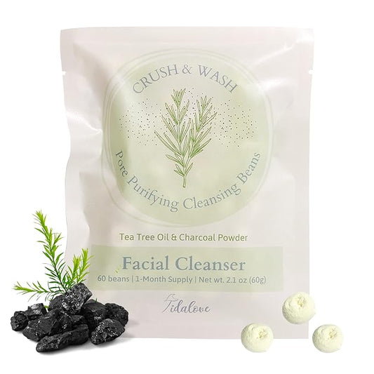 Daily 3 in 1 Facial Cleanser, Exfoliator and Wash-off Mask, Vegan, Cruelty Free, Plastic Free, Travel Friendly, 1 Month Supply Refill (60 Tablets) (Purifying)-VivaGrace Women