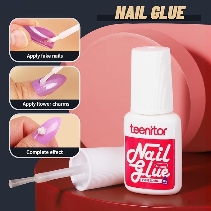Teenitor 12 Colors Almond Press On Nails Short Length, Almond Shaped Press On Nails With Glue, Press On Nails Medium Almond, Almond Acrylic Nails Press On Almond Nails