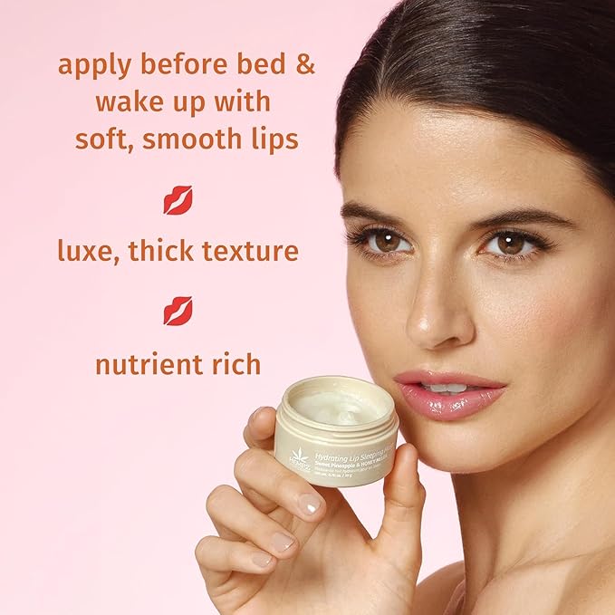 Hempz Hydrating Lip Sleeping Mask - Whipped Vanilla (.70 Oz.) | Overnight Hydrating Lip Balm with Vanilla Lip Butter Balm, Soothing and Hydrating Lip Care for Men or Women, .44oz-VivaGrace Women