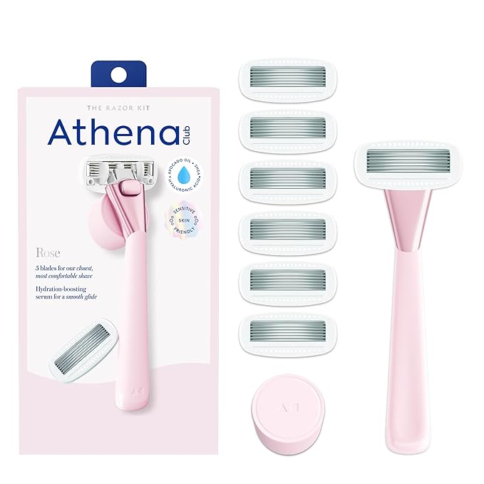 Women's Razor Shave Kit, 1 Rose Razor Handle + 6 Blade Refills-VivaGrace Women