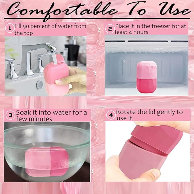 Ice Roller for Face & Eye Puffiness Relief - Enhance Your Natural Glow with Face Ice Roller, Ice Mold for Face with New Leak-Proof Design, Reusable Ice Face Roller-Gift for Women-VivaGrace Women