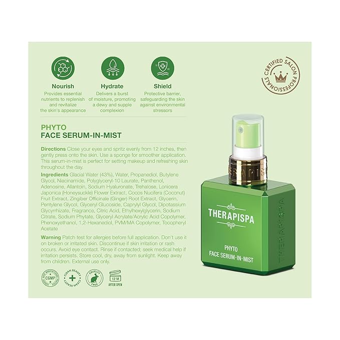 Face Serum-In-Mist – Refreshing Face Mist & Spray Serum with Niacinamide, Panthenol & Hyaluronic Acid for Hydration, Balance & Skin Vitality (Phyto, 2.0 fl oz)-VivaGrace Women