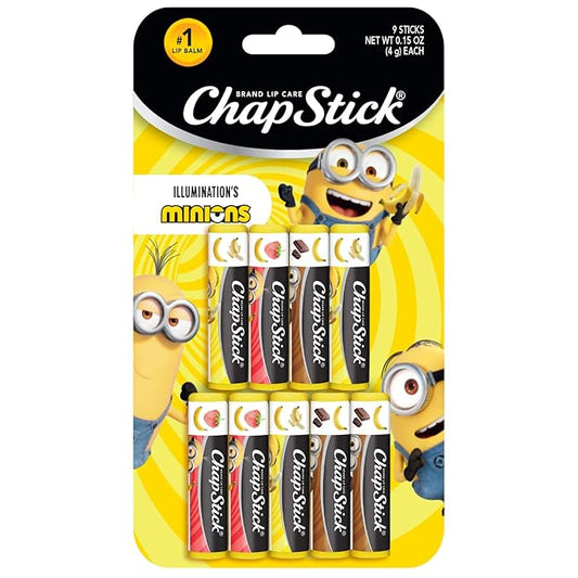 ChapStick Lip Balm, Minions Banana Variety Packs (9 Sticks), Party Favors for Kids, 0.15 Oz Ea-VivaGrace Women