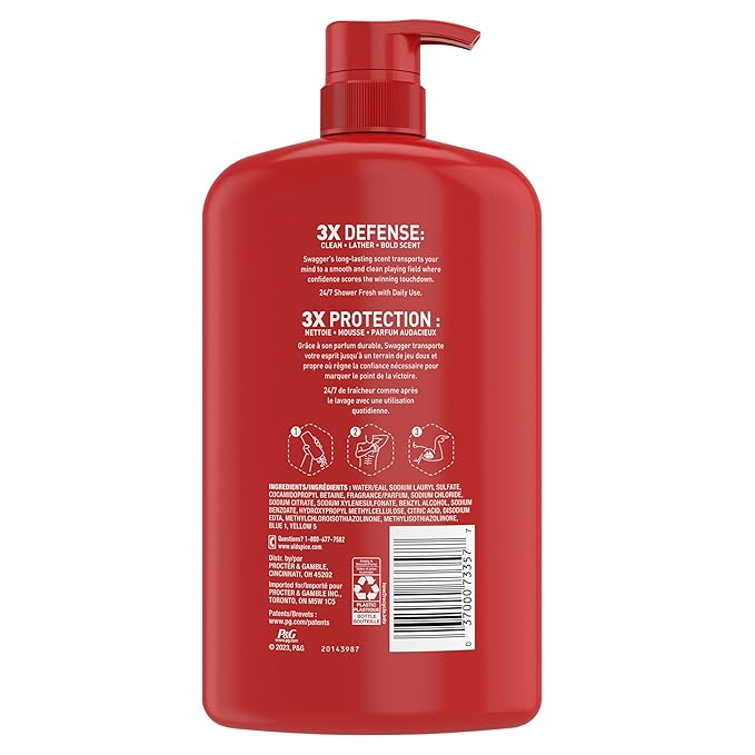 Old Spice Body Wash for Men, 24/7 Shower Fresh with Lasting Scent, Red Collection, Swagger with Cedarwood Scent, 33.4 fl oz (Pack of 4)-VivaGrace Women