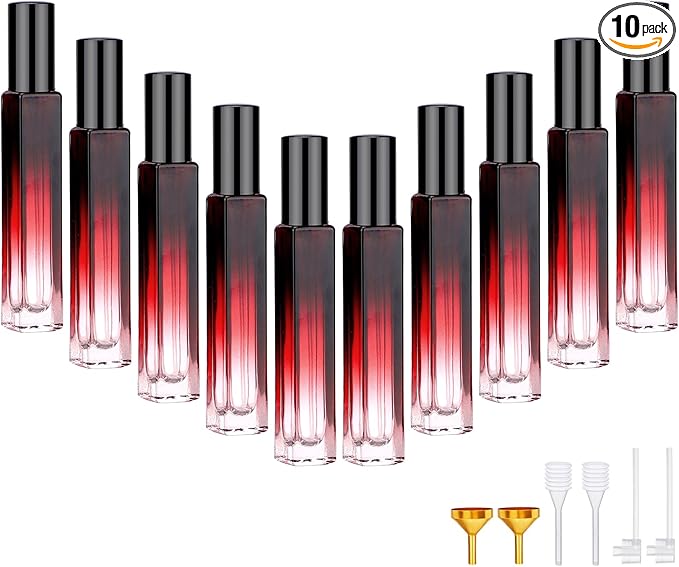 Segbeauty 10ML Travel Cologne Sprayer, 10 Pack Refillable Atomizer Spray Bottle for Perfume, Empty Mini Glass Perfume Bottle Fine Mist Dispenser, Portable Leak-proof Sample Bottles for Travel Outgoing-VivaGrace Women