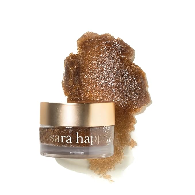 Sara Happ The Lip Scrub: Brown Sugar Scrub for Dry Lips - Gently Exfoliate, Polish, and Revitalize Lips with Vitamin E and Jojoba & Grape Oils,Vegan, 0.5 oz.-VivaGrace Women