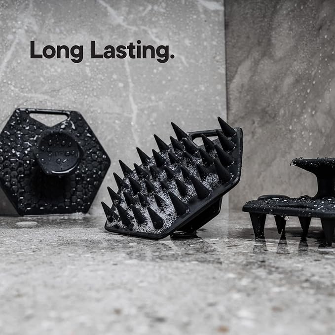 TOOLETRIES Scalp Scrubber - Silicone Exfoliating Hair Scrubber for Men, Bath & Shower Accessories - Durable Scalp Massager That Boosts Circulations & Strengthens Hair - Charcoal-VivaGrace Women