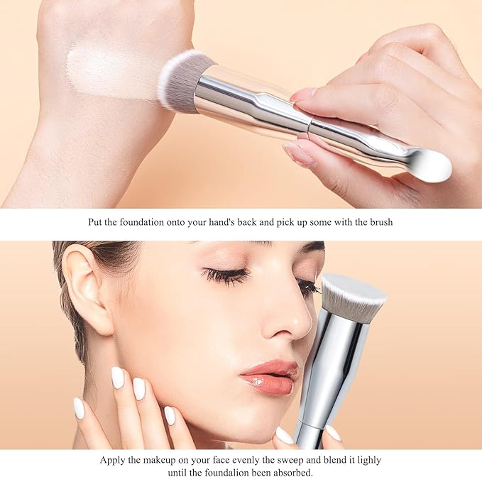 Foundation Makeup Spatula Mixing Makeup Palette Spatula Foundation Brush, Makeup Spatula and Palette Set, Spatula for Makeup Professional Makeup Tool(Foundation Bruh+Spatula+Palette)-VivaGrace Women