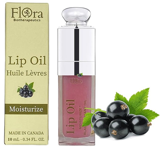 FLORA BLACK CURRANT LIP OIL | ORGANIC, PLANT-BASED | MOISTURIZE | 10 ML | MADE IN CANADA-VivaGrace Women