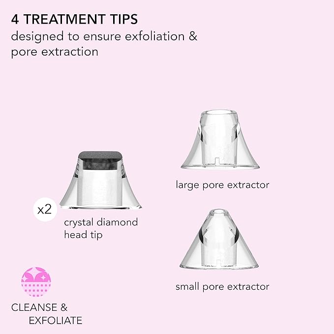 skn by conair Microdermabrasion Facial Tool, Pore Vacuum, Remove Dead Skin Cells and Dirt from Clogged Pores-VivaGrace Women