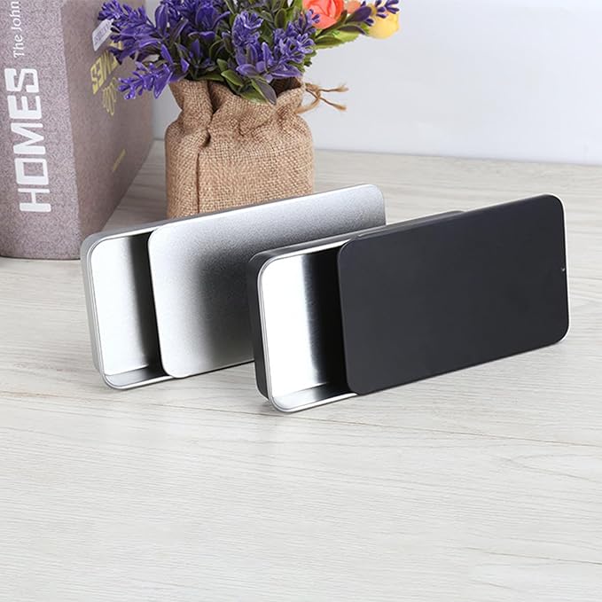 Lip Balm Tins Slide Top Tin Containers for Lip Balm Crafts Storage Kit - 0.25oz 3 Pack (WHITE)-VivaGrace Women