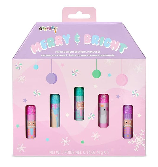 iscream Nutcracker Sweet 5-piece Scented Holiday Lip Balm Set-VivaGrace Women