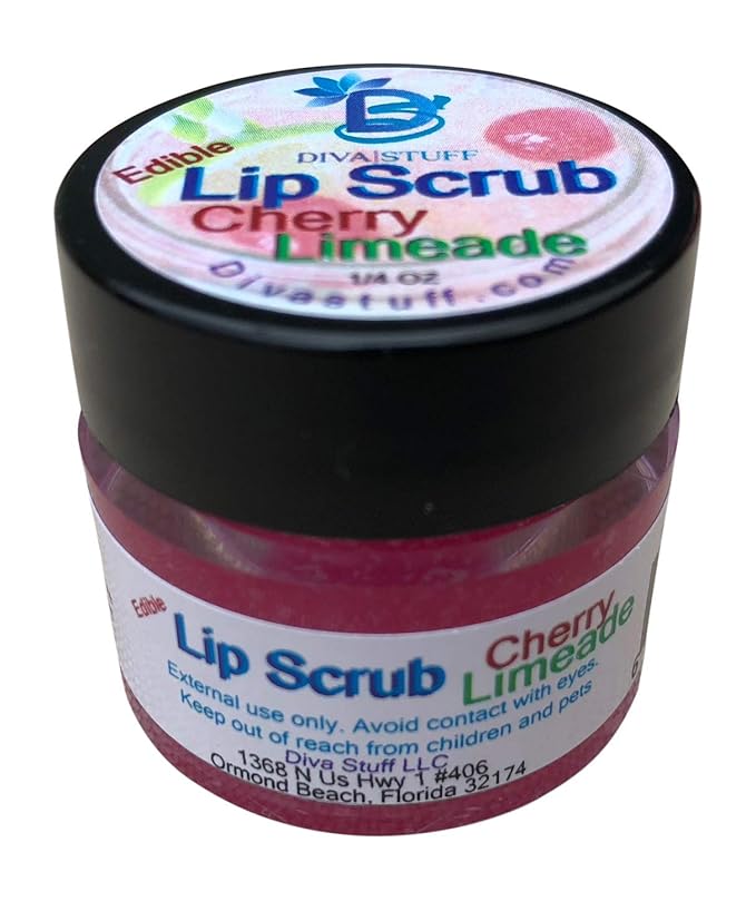 Diva Stuff Ultra Hydrating Lip Scrub for Soft Lips, Gentle Exfoliation, Moisturizer & Conditioner, Cherry Limeade – ¼ oz (Made in the USA)-VivaGrace Women