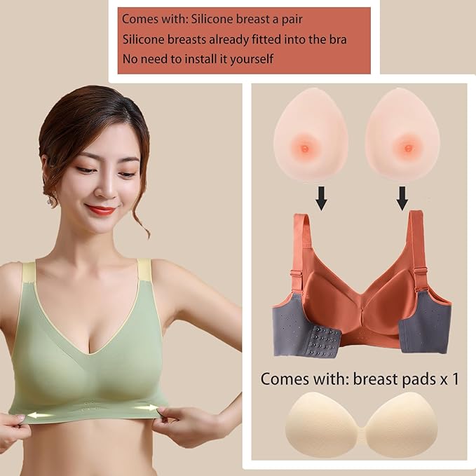 2 In 1 Silicone Breast Forms Pocket Bra Fake Boobs Fake breasts Silicone Breastplate-VivaGrace Women
