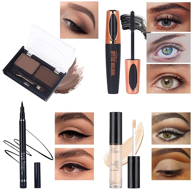 Full Makeup Kit with Applicator - 78 Color Cosmetic Gift Set Include Eyeshadow/Lipstick/Blush/Contour/Concealer, Mascara, Lip Liner, Eyeshadow Primer, Eyebrow Powder, Sponge and 8pcs Makeup Brush-VivaGrace Women