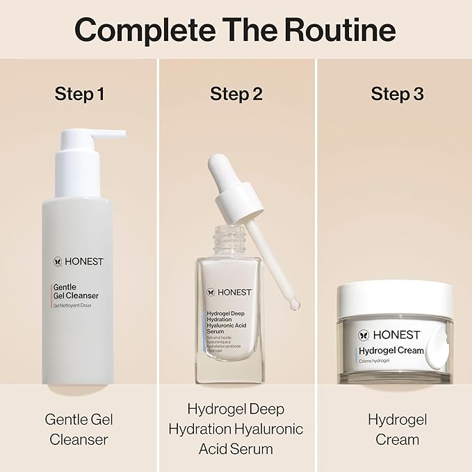 Honest Beauty Hydrogel Cream with Hyaluronic Acid | Lightweight, Moisturizing Water Cream | Gentle for Sensitive Skin, Fragrance Free, Vegan | 1.7 fl oz-VivaGrace Women