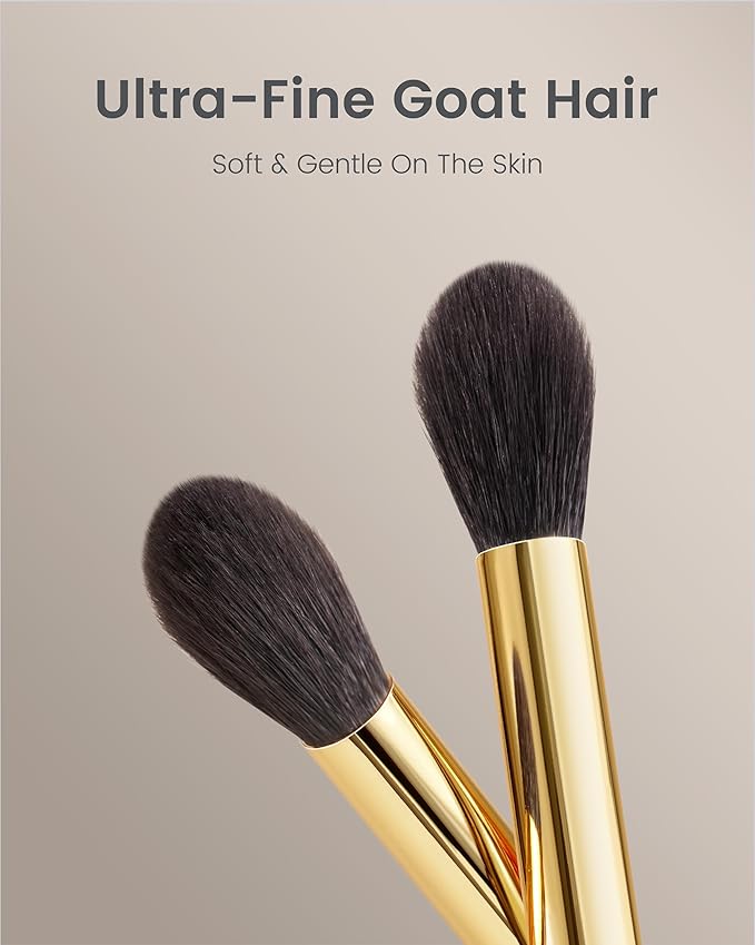 Desert Oak Series Eyeshadow Blending Brush - Dome Goat Hair Bristles for Seamless Crease Work, Premium Bubinga Handle with Gold Brass Ferrule (CM 169)-VivaGrace Women