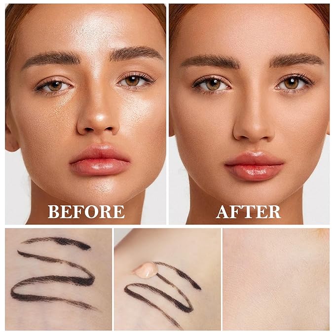 2pcs Liquid Concealer Set with Brush,Full Cover,Concealer Wand with Matte Finish,Corrects，Covers，Long Wear Up to 24hr-VivaGrace Women
