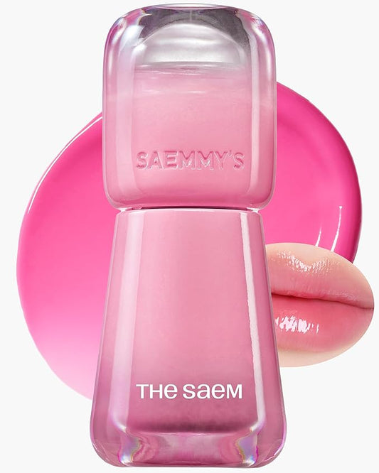 THESAEM Saemmy's Ade Shot Tint - Korean Lip Tint, Water Gel Lip Stain with Plump Glowy Moisturizing Finish, Buildable Radiant Gloss, Long-Lasting Comfort, 0.1 fl.oz. (09 Pink Lemon)-VivaGrace Women