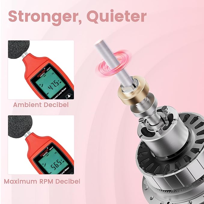 Delanie Professional Nail Drill High Torque 35000 RPM Rechargeable Portable Electric Nail File Filer for Acrylic Gel with Cuticle Bits, Salon Manicure Tool, Rose Gold-VivaGrace Women