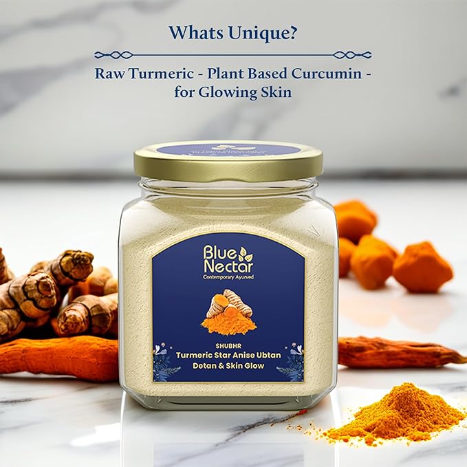 Blue Nectar Turmeric Ubtan Powder for Glowing Skin | Ayurvedic Ubtan Face Pack for Skin Brightening | Tan Removal Face Pack for Women & Men with Multani Mitti Powder | (3.5 Oz, 9 Herbs)-VivaGrace Women