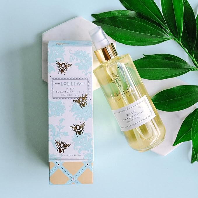 LOLLIA Wish Dry Body Oil, 6.8 Fl. Oz. – Sugared Pastille – Women’s, Scented, Moisturizing, Dry Body Oil for Women, For All Skin Types-VivaGrace Women