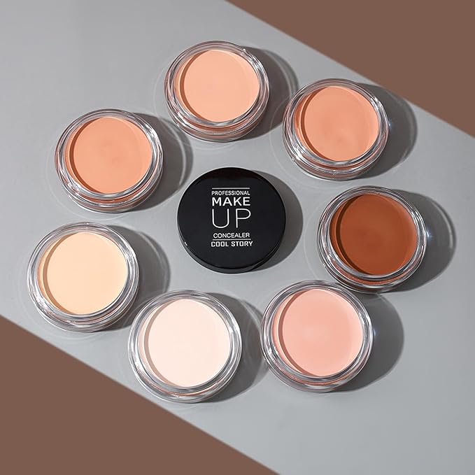 7 Color Solid Concealer Full Coverage Correcting Cream Concealer Waterproof Long-lasting Under Eye Concealer for Dark Circles Color Corrector Pro Concealer (Color 07)-VivaGrace Women