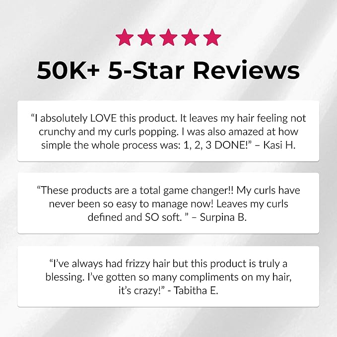 Love Ur Curls - Shampoo & Conditioner Set with All in One Curl Cream Styler for Curly Hair, 3 Step System for Repair and Moisturizing-VivaGrace Women