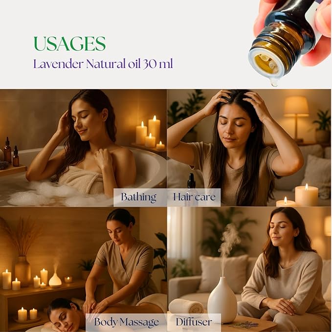 Roots & Above Pure Natural Lavender Essential Oil 1.01 oz/30ml for Diffuser, Skin, Hair, Self-Care, Soap & Candle Making Scent Fragrance-VivaGrace Women