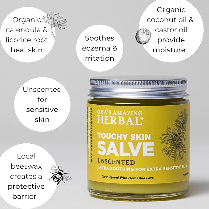 Ora's Amazing Herbal Unscented Moisturizer Travel Set, Touchy Skin Salve, Unscented Body Butter & Body Oil Set, Travel Size, Eczema and Senstivie Skin-VivaGrace Women
