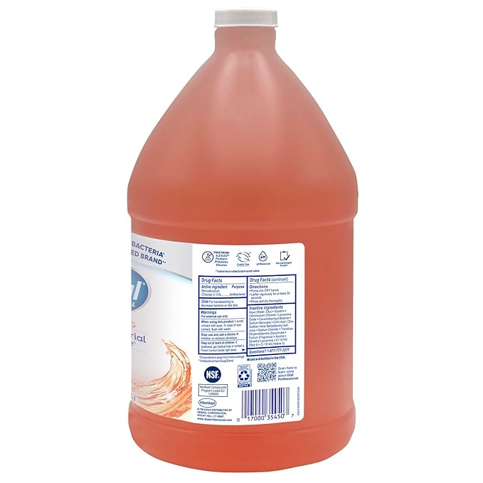 Dial Professional Original Antibacterial Defense Foaming Hand Wash, 1 Gallon Refill Bottle, 128 Fl Oz
