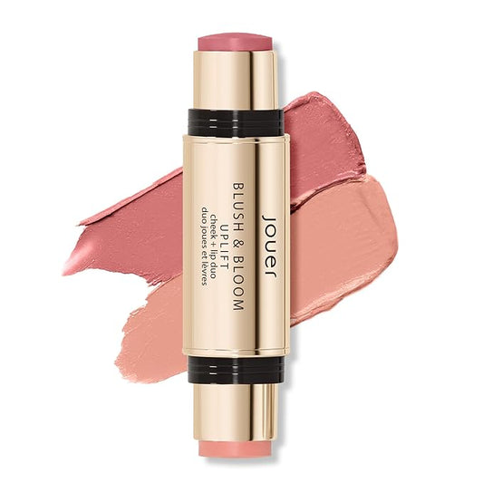 Jouer Blush & Bloom Cheek + Lip Duo - Hydrating Cream Blush Stick for Lip and Cheek Tint - Moisturizing Rose Hip and Squalane Oil Formula, Uplift-VivaGrace Women