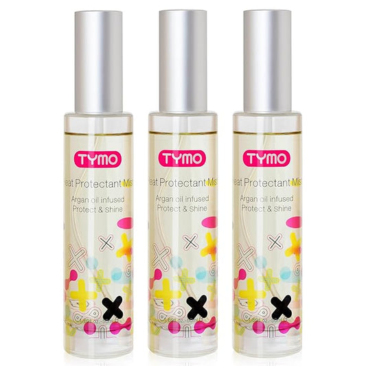 TYMO Heat Protectant for Hair with Argan Oil for Heated Styling Tools, Leave in Conditioner Spray to Smooth & Hydrate, Natural Pure Formulation, Multi-benefit Treatment, Lightweight Spray, Pack of 3-VivaGrace Women
