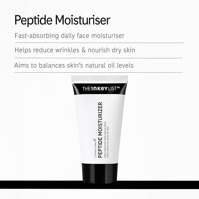 The INKEY List Peptide Moisturizer, Face Moisturizer for Dry Skin, Reduce Appearance of Fine Line & Wrinkles, Hydrate Skin, 1.69 fl oz-VivaGrace Women