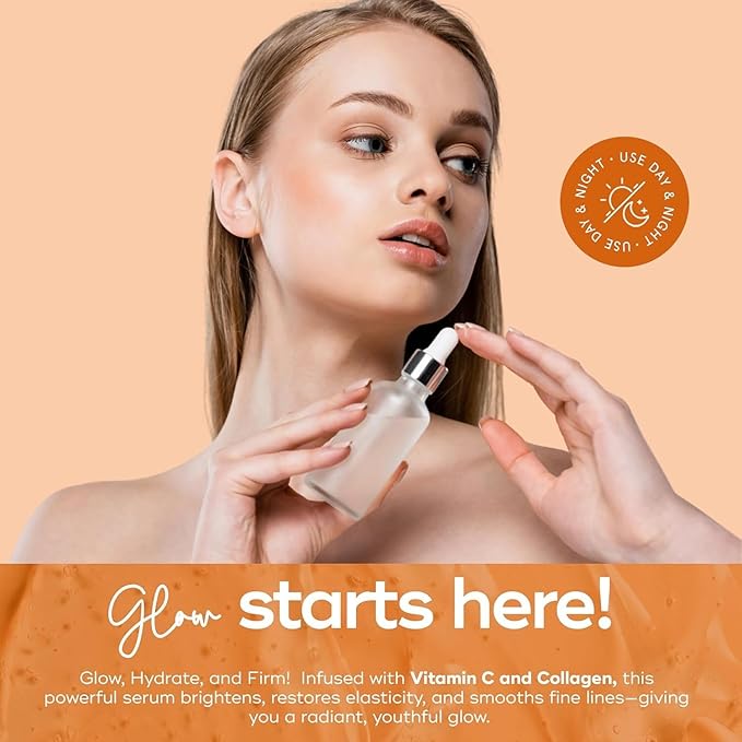 Serum & Face Mask Set, Vitamin C & Collagen & Hyaluronic Acid Value Set - Anti-Aging, Hydrating - Clean Beauty Ingredients, Cruelty-Free Korean Skin Care - Set of 3-VivaGrace Women