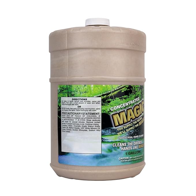 Zenex Magic Hand Soap - Industrial Hand Cleaner for Auto Mechanics | Shop Soap | Walnut Shell Scrubbers to Remove Grease, Oil, Ink & Paint | Moisturizing Ingredients | 1 gallon (1 Pack)