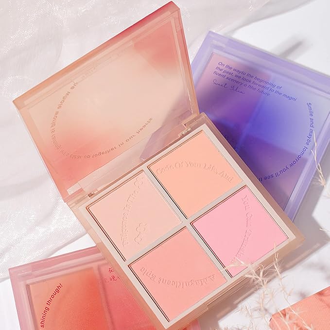 Powder Blush,Metallic Makeup Powder Blush Long Lasting Smooth Pigmented Single Color Shimmery Cosmetics Blush Blush Palette-VivaGrace Women