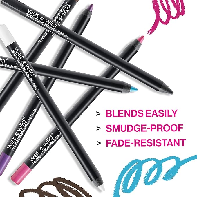 wet n wild Eyeliner Pencil On Edge Longwearing Matte Eye Liner, Long Lasting, Smudge Proof, Fade Resistant, Highly Pigmented, Creamy Smooth Soft Gliding, Blue Sapphire Ice
