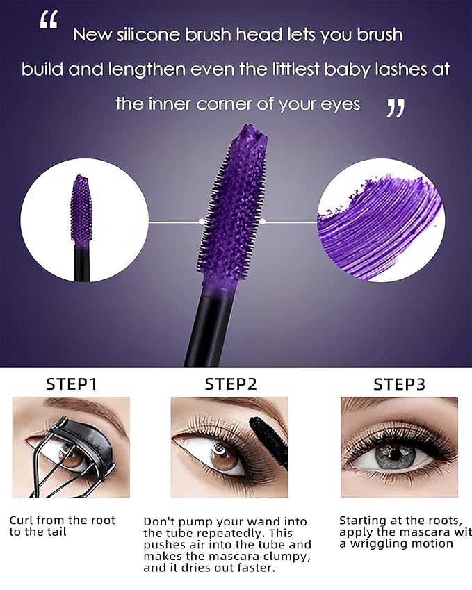 5D Red Mascara for Eyelashes-1Pcs Longlasting Waterproof Smudge-Proof Colored Mascara Volume and Length, Volumizing Curling Defining Eye Lashes rimel de pestañas, Cosplay Party Eye Makeup for Women