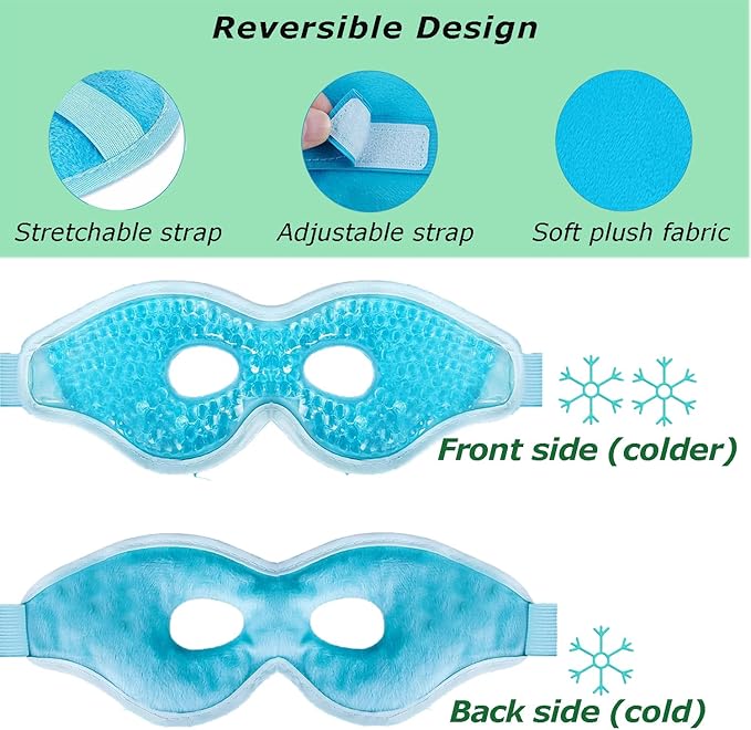 2PCS Gel Eye Mask, Reusable Hot Cold Therapy Eye Mask, for Puffy Eyes, Dark Circles, Headaches, Migraine, Stress Relief-VivaGrace Women