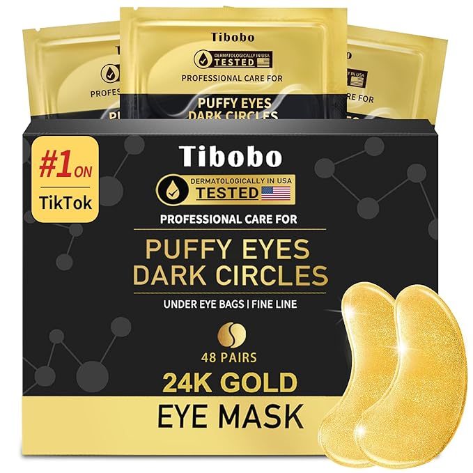 Under Eye Patches (48 Pairs) - 24K Gold Eye Masks Enriched with Abundant Collagen | Diminish Dark Circles and Puffiness | Anti-Aging, Smooth Fine Line, Nourish Skin - Gifts for Women Skin Care-VivaGrace Women