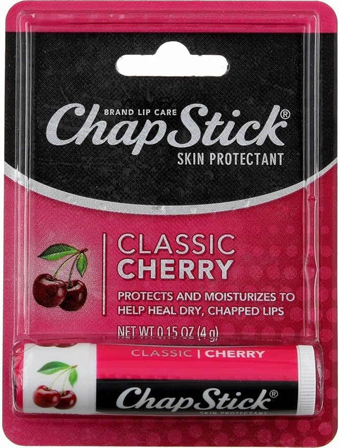 ChapStick Classic (1 Box of 12 Sticks, 12 Total Sticks, Cherry Flavor) Skin Protectant Flavored Lip Balm Tube, 0.15 Ounce Each, 12 Count (Pack of 1)-VivaGrace Women
