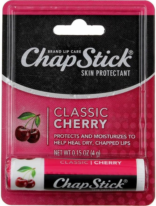 ChapStick Classic (1 Box of 12 Sticks, 12 Total Sticks, Cherry Flavor) Skin Protectant Flavored Lip Balm Tube, 0.15 Ounce Each, 12 Count (Pack of 1)-VivaGrace Women