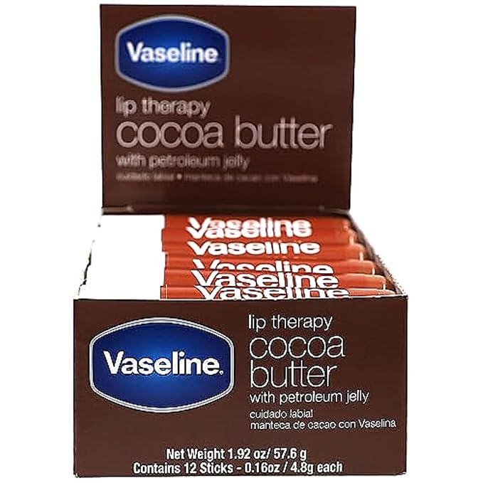 Vaseline Lip w/o Backer Card Cocoa - 12 Pack Box-VivaGrace Women