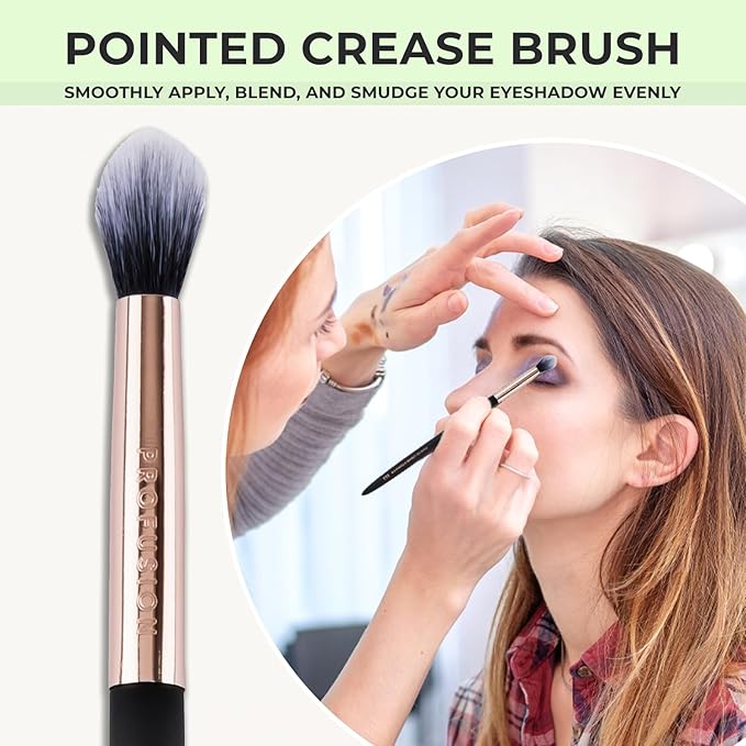 Profusion Cosmetics Pointed Crease Eyeshadow Brush Soft Synthetic Eyeshadow Blending For small Crease Eyebrow Long Lasting smudge Flawless Makeup Look-VivaGrace Women