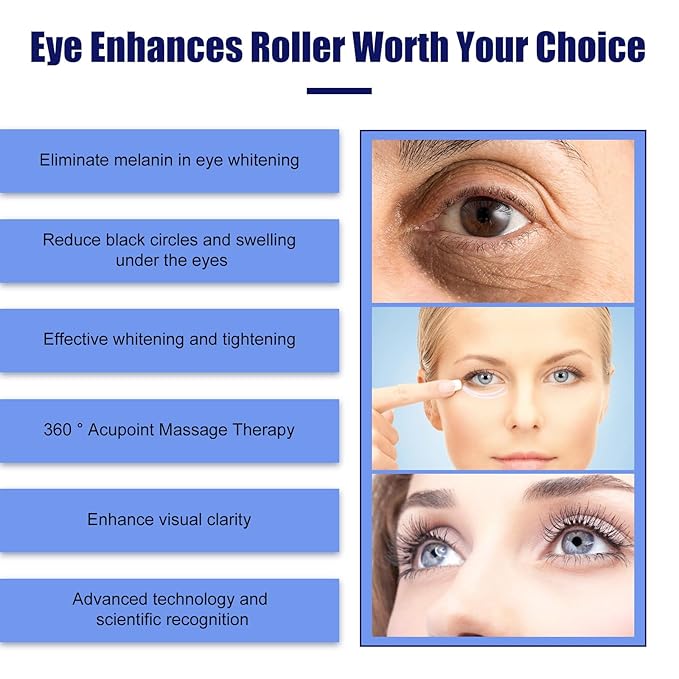 Caffeine Eye Cream with 360° Eye roller for Puffy Eyes -Under Eye Cream for Dark Circles and Puffiness - 5% Caffeine Eye Serum Reduce Wrinkles, Fine Lines and Under Eye Bags-VivaGrace Women