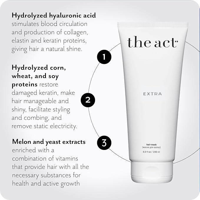 Extra Nourishing Hair Mask with Argan Oil, Coconut Oil, Hyaluronic Acid - Intense Hydration, Repair for All Hair Types - Ideal for Curly and Damaged Hair - 6.8 Fl oz-VivaGrace Women