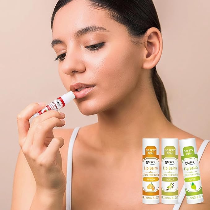 DMSKY 30 Pack Lip Balm, Natural Lip Balm Bulk with Vitamin E and Coconut Oil, Moisturizing Soothing Chapped Lips-15 Flavors-VivaGrace Women