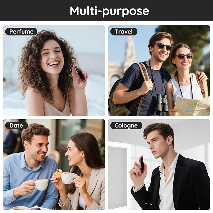 Segbeauty 0.34oz Perfume Atomizer for Travel, 5pcs Glass Refillable Perfume Spray Bottle, 10ml Mini Travel Size Cologne Sprayer Portable, Small Cologne Bottles with Clear Transfer Tool Set-VivaGrace Women