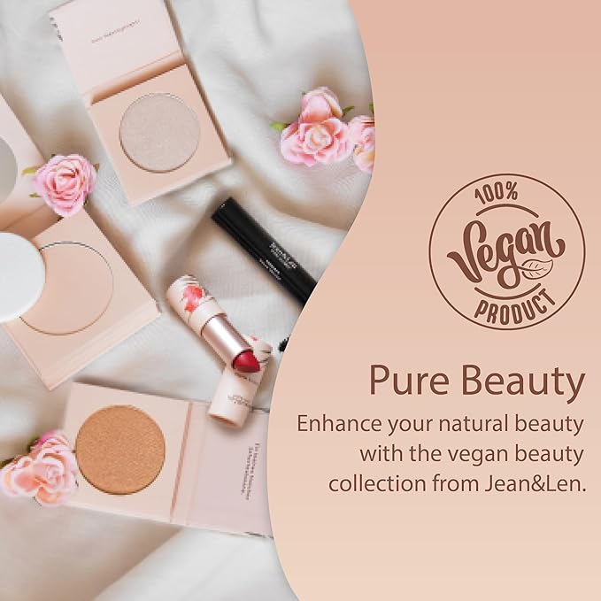 Pure 2in1 Compact Powder Feather Light 02 Sand by Jean&Len, for a flawless transition and natural look, lasts 24 hours, with organic ingredients, vegan-VivaGrace Women